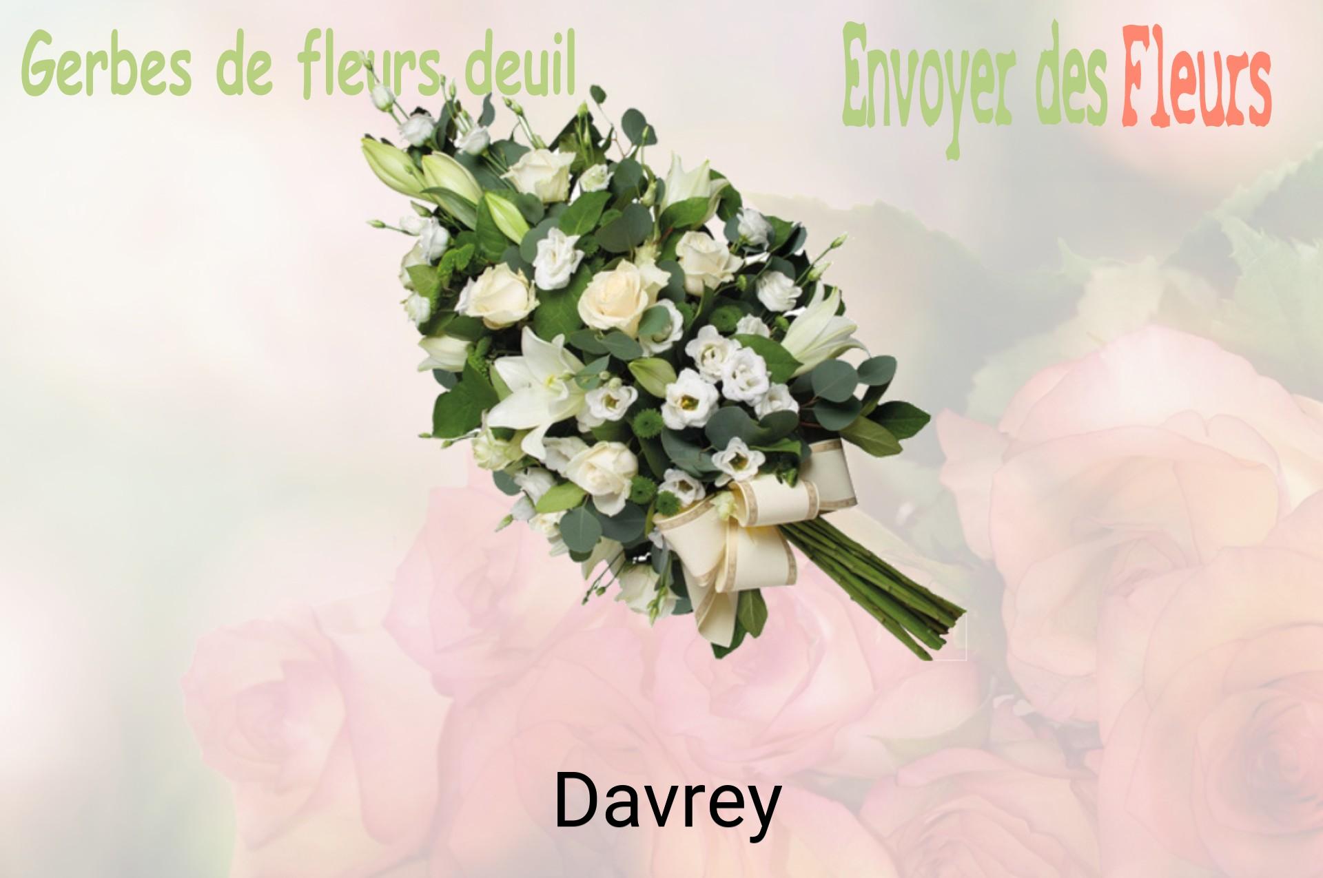 Gerbe de fleurs de deuil livrée à Davrey